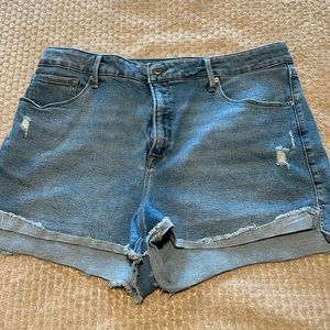 Good American good curve high waist denim shorts